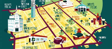 Quirky Illustrated Map of an Area of London | Lovell Johns