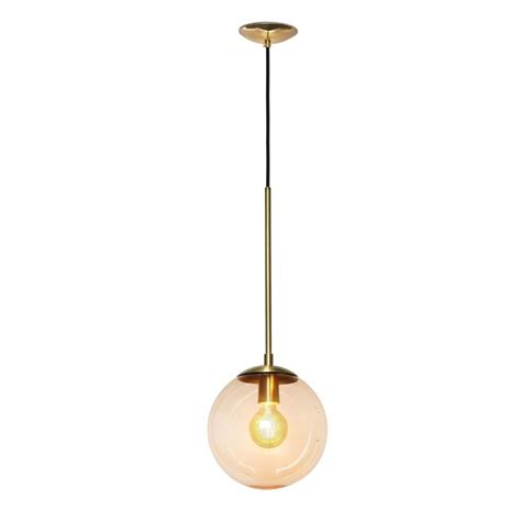 Lustre Pendente Glass Bola Globo Mbar Dourado Spotline