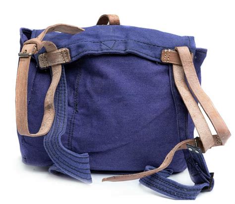 Genuine Romanian Army Bread Bag Military Surplus Blue Canvas Haversack New