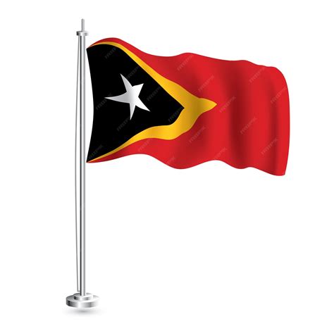 Premium Vector | East timor flag isolated realistic wave flag of east