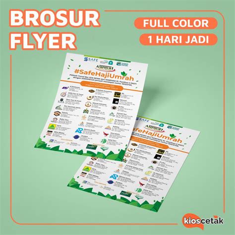 Jual Cetak Brosur Flyer Satu Halaman A4 A5 A6 Kertas Glossy 120 Gsm