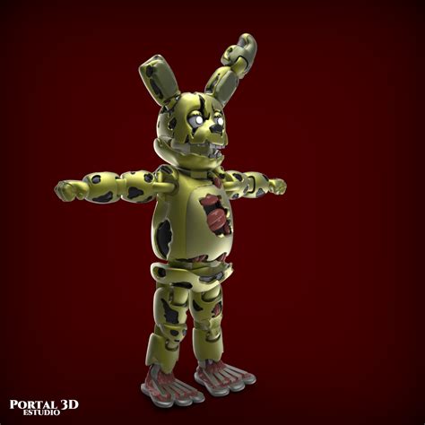 STL File SPRINGTRAP FIVE NIGHTS AT FREDDY S PRINT IN PLACE WITHOUT