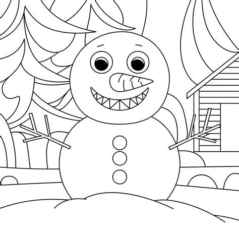 Desenhos de Boneco de Neve para Colorir, Pintar e Imprimir - Colorir.Info