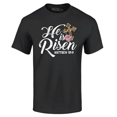 Shop Ever Men S He Is Risen Matthew Christian Bible Verse Easter