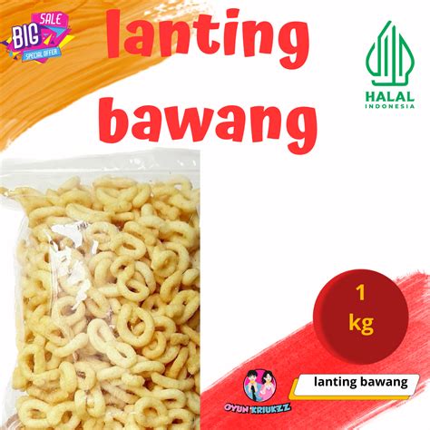 KERIPIK CAMILAN SNACK 1 KG LANTING RASA BAWANG LANTING SINGKONG KHAS