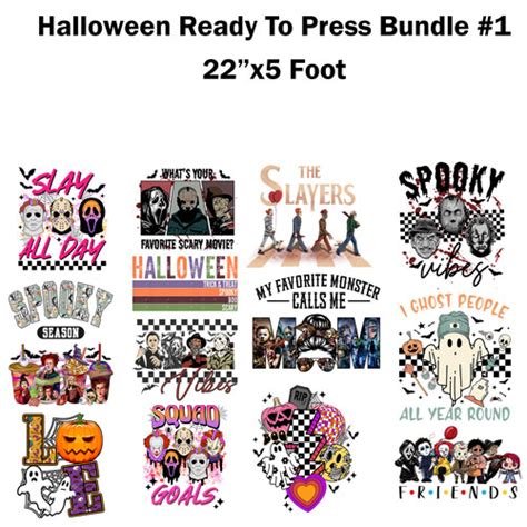 Halloween Ready to press transfer Bundle #1 Sublimation or DTF 22×5 foot roll | Heat Transfer Source