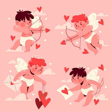 Colecci N De Personajes De Dibujos Animados De Cupido Vector Gratis