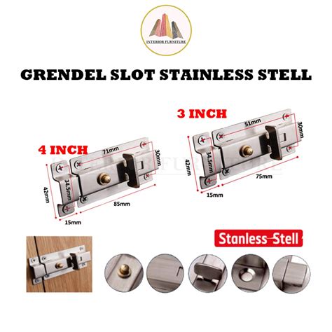 Jual Grendel Pencet Otomatis Grendel Slot Pintu Selop Kunci Pintu