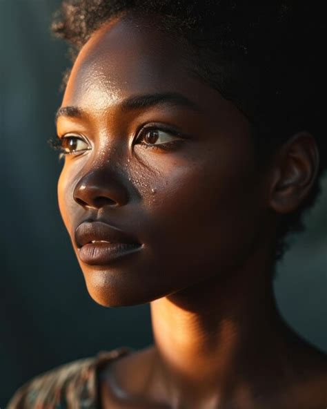 Premium Photo | Studio portrait Black woman with Natural tones