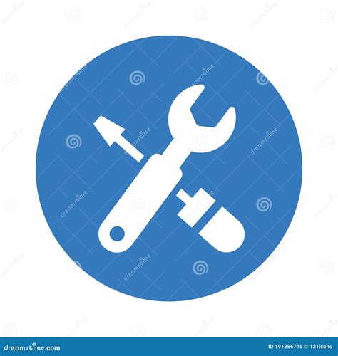 Maintenance Repair Blue Wrench Icon Stock Vector Illustration Of