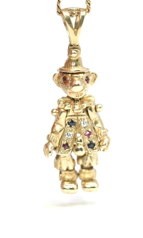 Vintage 9ct Gold Articulated Clown Pendant Fully Hallmarked