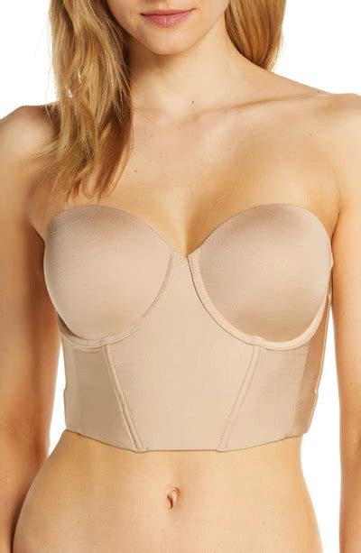 Felina Body Veil Longline Low Back Convertible Strapless Bra In Warm