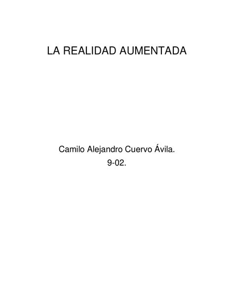 La Realidad Aumentada By Camilo Cuervo Issuu