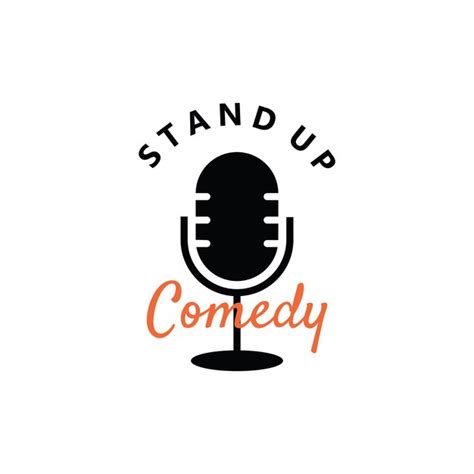 Ic Ne Du Logo Stand Up Comedy Avec Microphone Illustration Vectorielle