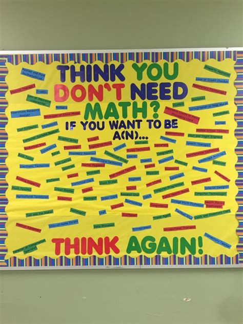 Think You Dont Need Math Bulletin Board Math Bulletin Boards Middle