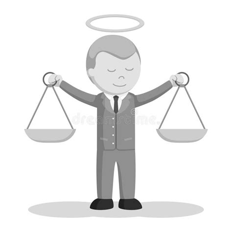 Lawyer Character Profession Design Vector Black And White Stock Vector