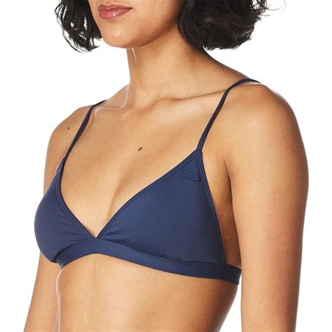 Roxy Womens Beach Classics Fixed Tri Bikini Top Mood Indigo