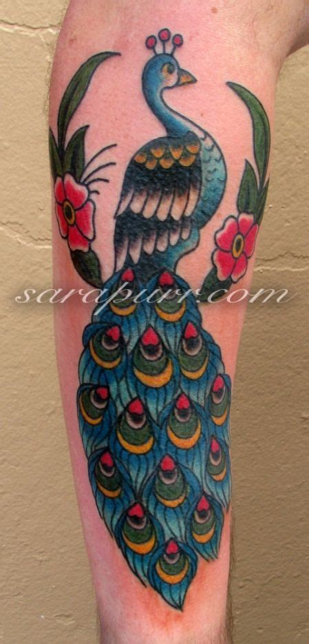 Peacock Tattoo Vintage Old School With A Little Brighter Colors I Would Rock This Arrow