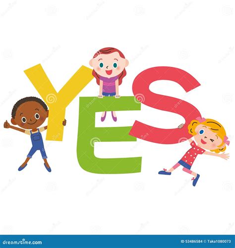 Yes Letter And Children Stock Vector Illustration Of Conversation