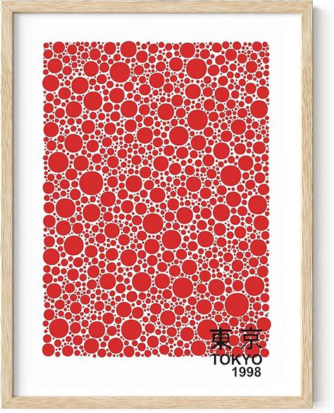 Haus And Hues Japandi Framed Posters Red Japanese Yayoi Kusama