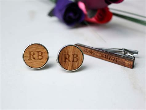 Personalized CuffLinks and tie clips, Wooden CuffLinks, Engraved Cuff Links, Custom CuffLinks ...