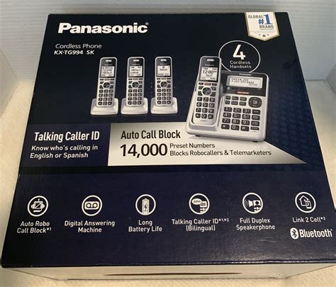 Panasonic Kx Tg Sk Dect Bluetooth Handset Cordless Phone Bundle