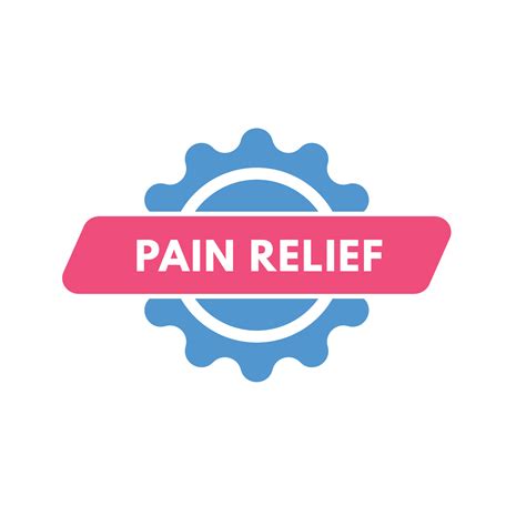 Pain Relief Text Button Pain Relief Sign Icon Label Sticker Web