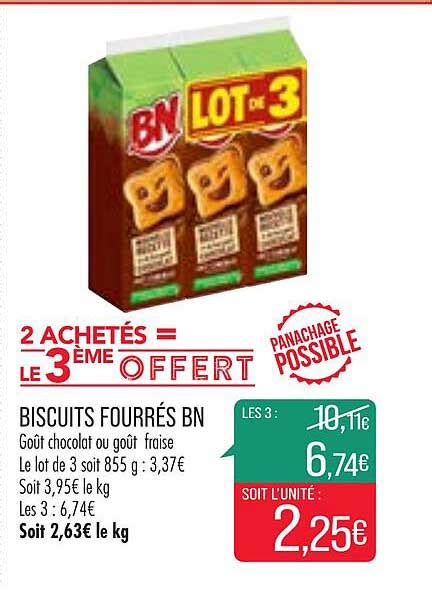 Offre Biscuits Fourrés Bn chez Match