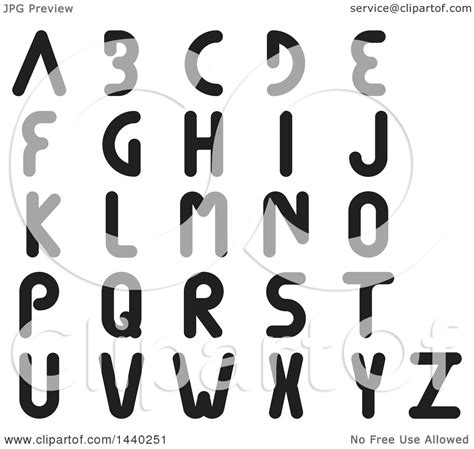 Clipart of Black and White Alphabet Letters - Royalty Free Vector ...