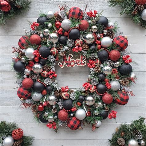 Red Buffalo Plaid Wreath Etsy