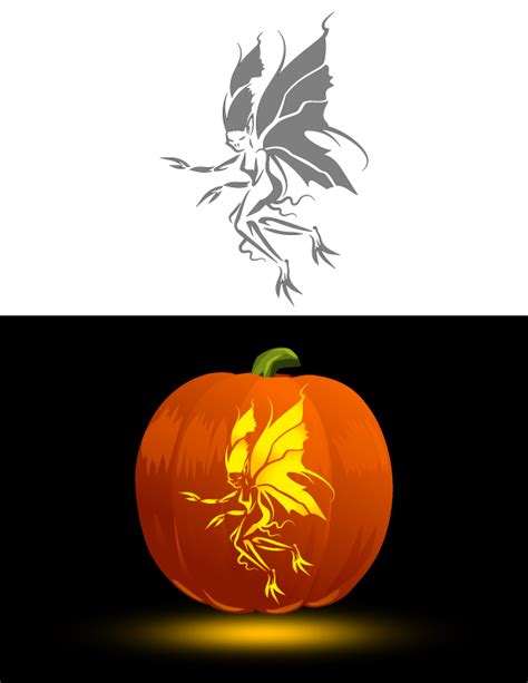 Fairy Pumpkin Carving Stencil