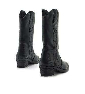 Mustang Botas de piel Teo Negro Altura tacón 5cm Tienda Esdemarca