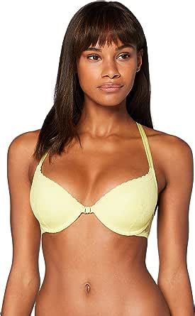 Iris Lilly Women S Lace Front Closure Bra Pale Yellow D Amazon