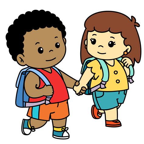 Cartoon Children Walking To School 28269760 Png