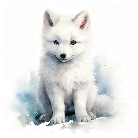 Cute White Arctic Fox Digital Art By Athena Mckinzie Fine Art America