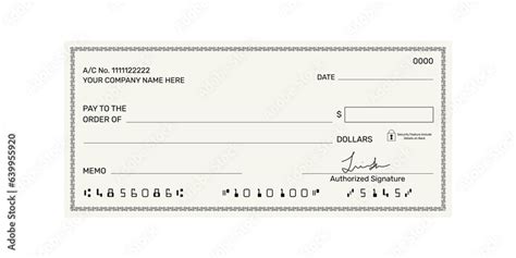 Bank cheque, Chequebook template, Blank template of the bank check, Blank Bank cheque Stock ...