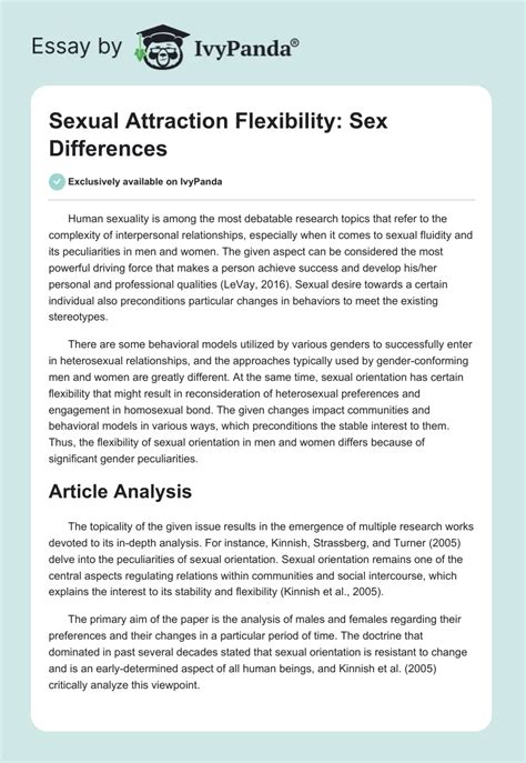 Sexual Attraction Flexibility Sex Differences 2327 Words Research