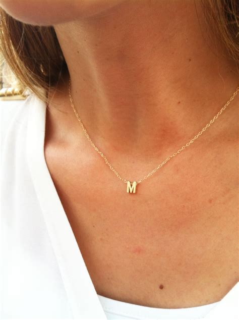 Gold Initial Necklace Initial Necklace Gold Delicate Gold Necklace