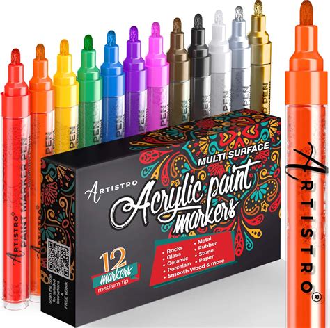 ARTISTRO Acrylic Paint Pens For Rock Painting Stone Ceramic Glass