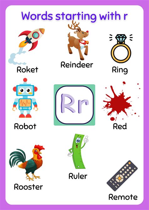 Free Printable Words That Start With R Worksheet About Preschool