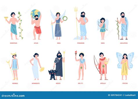 Cartoon Aphrodite On White Background Vector Illustration