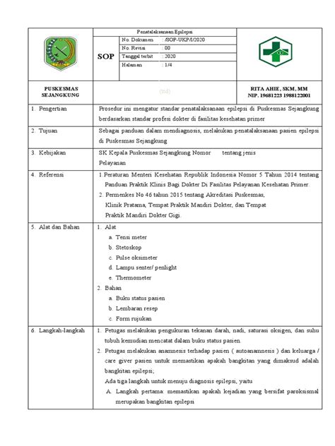 Sop Penanganan Epilepsi Pdf