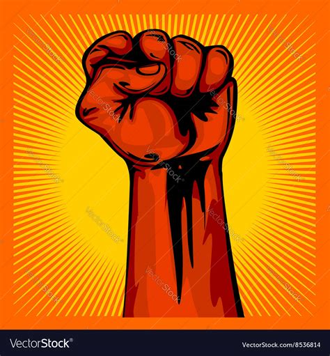 Hand Up Proletarian Revolution Fist Royalty Free Vector