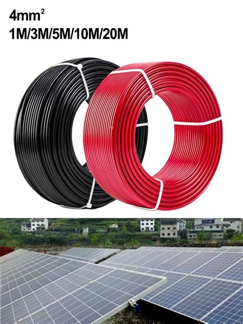 1 Pair Blackred Solar Panel Extension Cable Wire Pv Connector 12 Awg 51020m Ebay