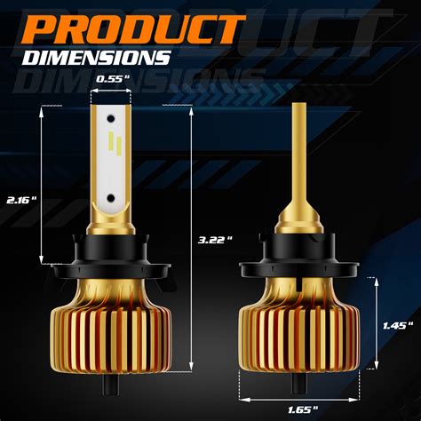 Pc H K White Headlight Csp Led Bulb High Low Beam Fog Lamp