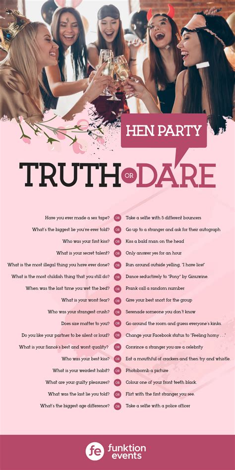 Hen Party Truth Or Dare Questions For Bachelorette S Artofit