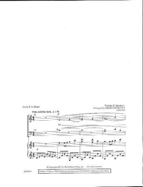 Thou Didst Leave Thy Throne Sheet Music by Craig Courtney (SKU: BP2060 ...