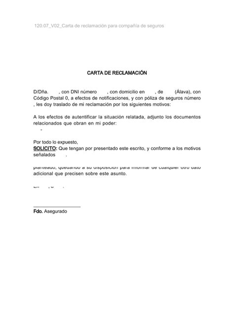 Carta De Reclamo Modelo Carta Reclamacion Seguro Hogar Porn Sex Picture