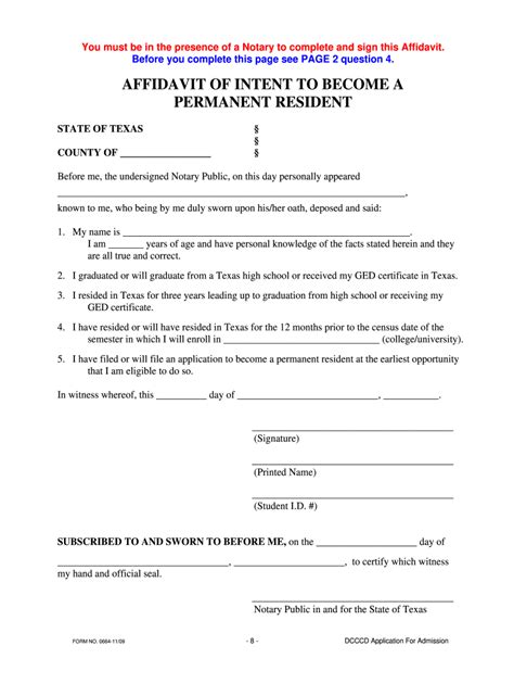 Medical Records Affidavit Form Texas Printable Form