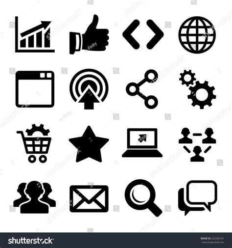 Seo Internet Marketing Icons Set Vector Stock Vector Royalty Free